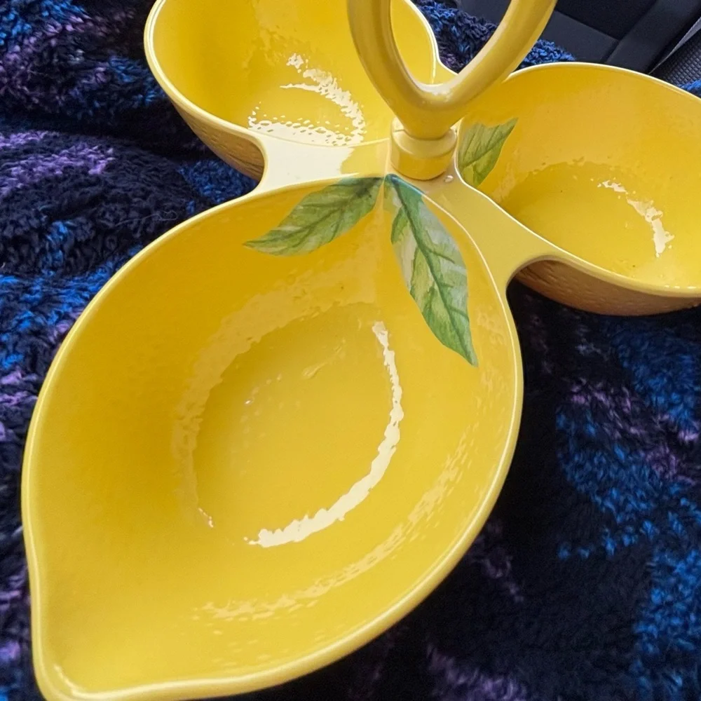 Williams Sonoma lemon platter, dip dish